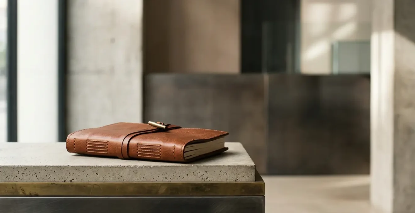 Composition sophistiquée illustrant le concept de marque premium avec esthétique minimaliste et élégante