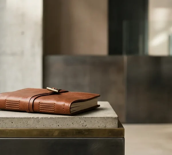 Composition sophistiquée illustrant le concept de marque premium avec esthétique minimaliste et élégante