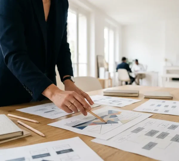 Analyse stratégique d'une communication d'entreprise avec documents et outils professionnels