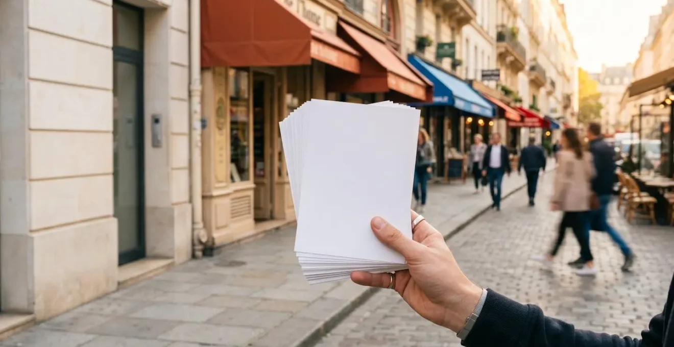 Distribution stratégique de flyers pour attirer des clients en magasin dans une zone urbaine ciblée