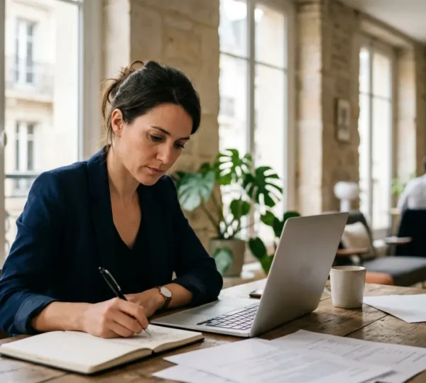 Professionnel travaillant sur sa stratégie de relations presse dans un environnement contemporain