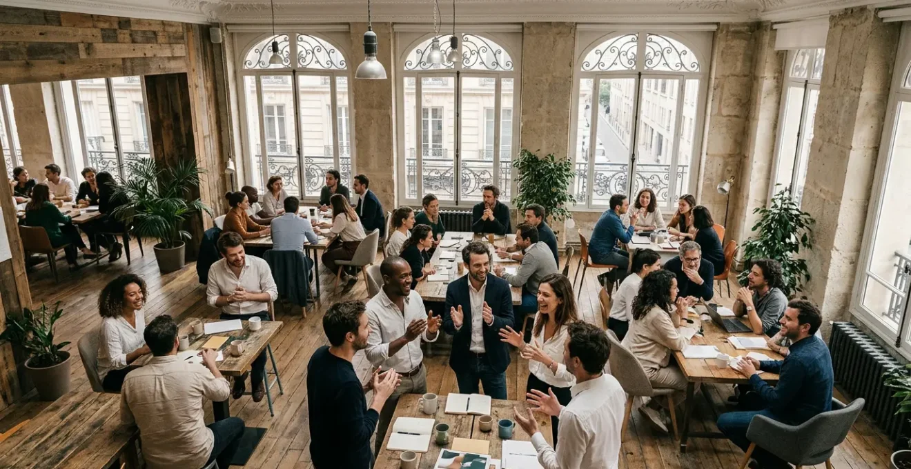 Réseau de personnes connectées symbolisant la force d'une communauté de marque active et engagée