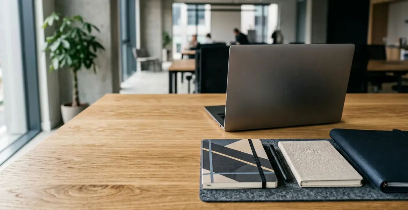 Représentation éditoriale d'un espace de travail numérique moderne dédié à l'optimisation web et à la conversion client